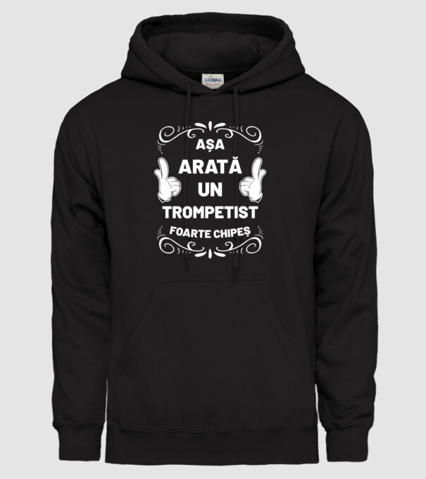 așa arată un trompetist foarte chipeș model negru pe tricou