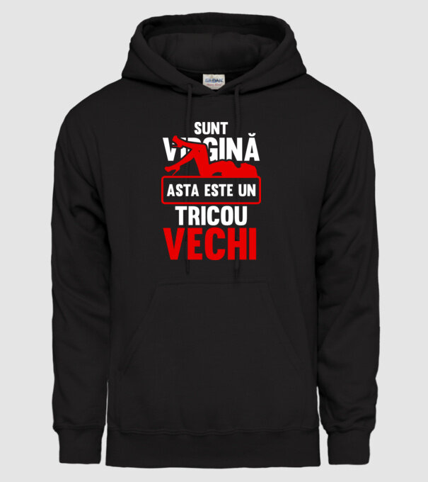 sunt virgină! - Asta este un tricou vechi model negru pe tricou