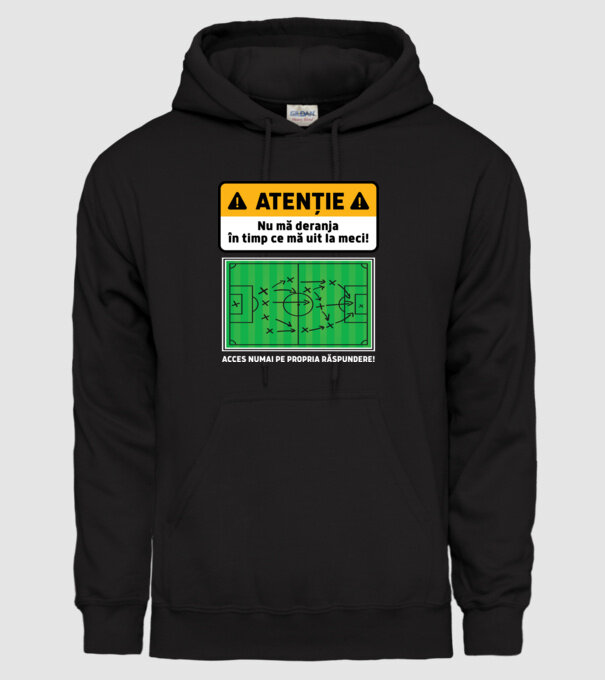 Atenție - Nu mă deranja, în timp ce mă uit la meci model negru pe tricou