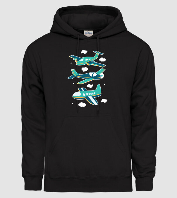 Avioane model negru pe tricou