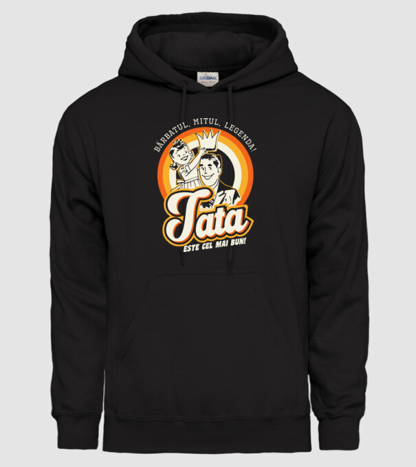 Bărbatul, mitul, legenda! Tata este cel mai bun! model negru pe tricou