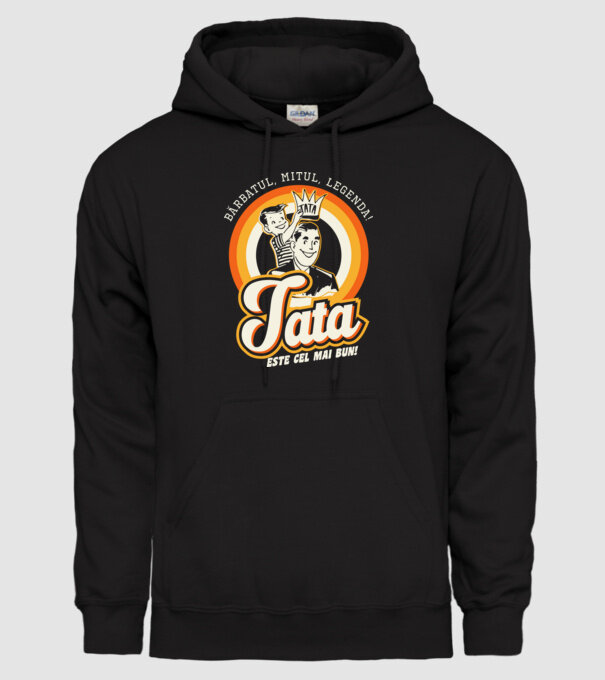 Bărbatul, mitul, legenda! Tata este cel mai bun! model negru pe tricou