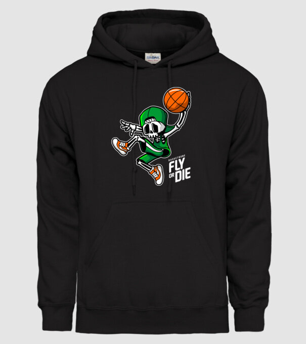 Basketbone model negru pe tricou