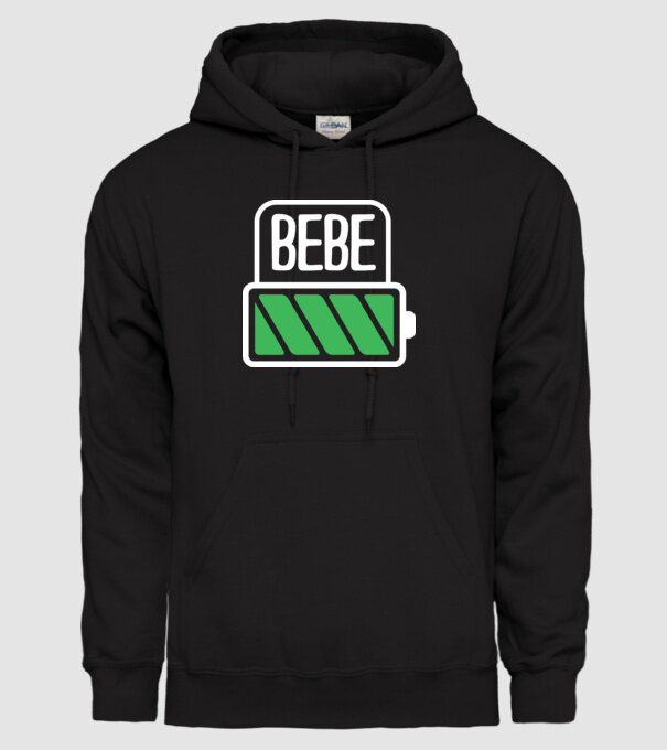 Bebe încărcat model negru pe tricou