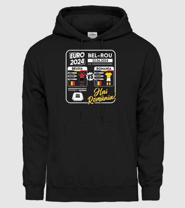 BEL-ROM euro 2024 calendar model negru pe tricou
