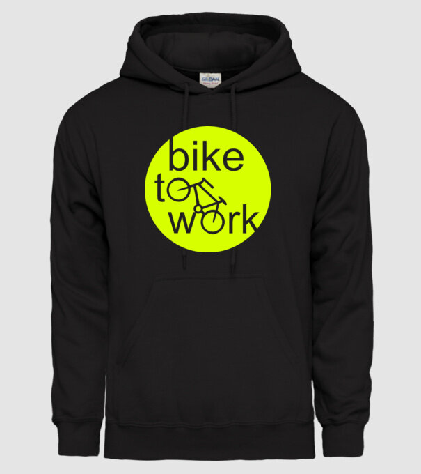 bike to work model negru pe tricou