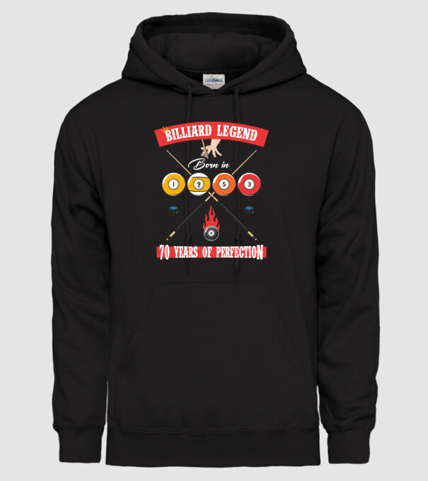 Billiard legend born in 1953 model negru pe tricou