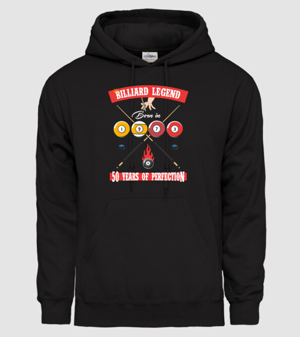 Billiard legend born in 1973 model negru pe tricou
