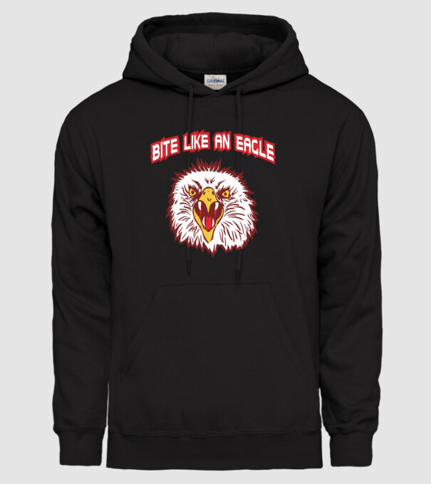 bite like an eagle cobra kai model negru pe tricou