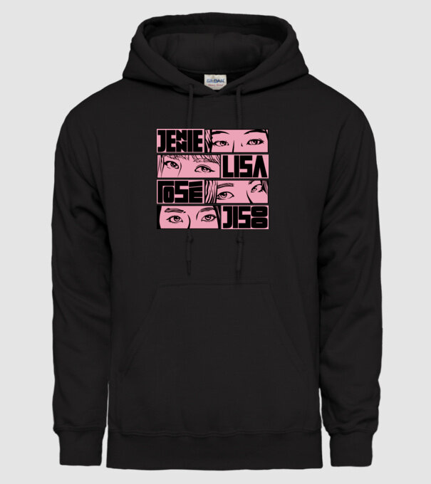 BlackPink manga model negru pe tricou