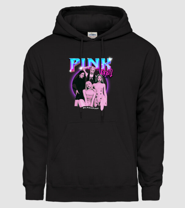 BLACKPINK pink venom model negru pe tricou