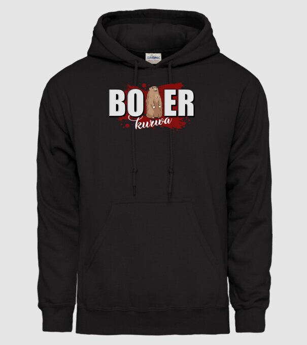 Bober Kurwa model negru pe tricou