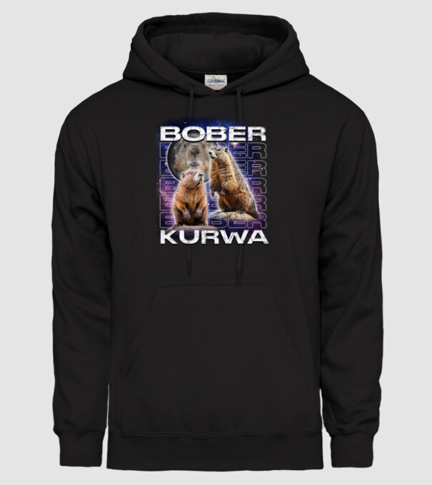 Bóber Kurwa universe model negru pe tricou