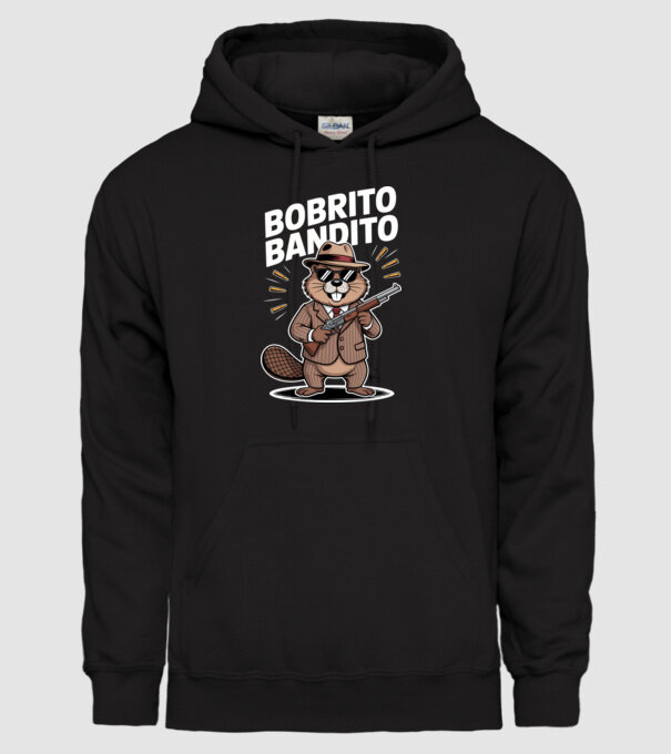 Bobrito Bandito model negru pe tricou