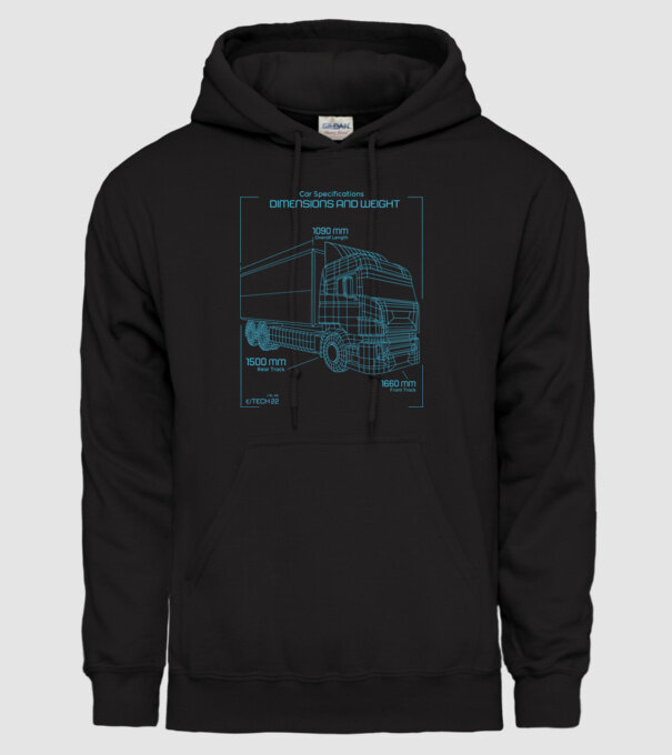 Camioane model negru pe tricou