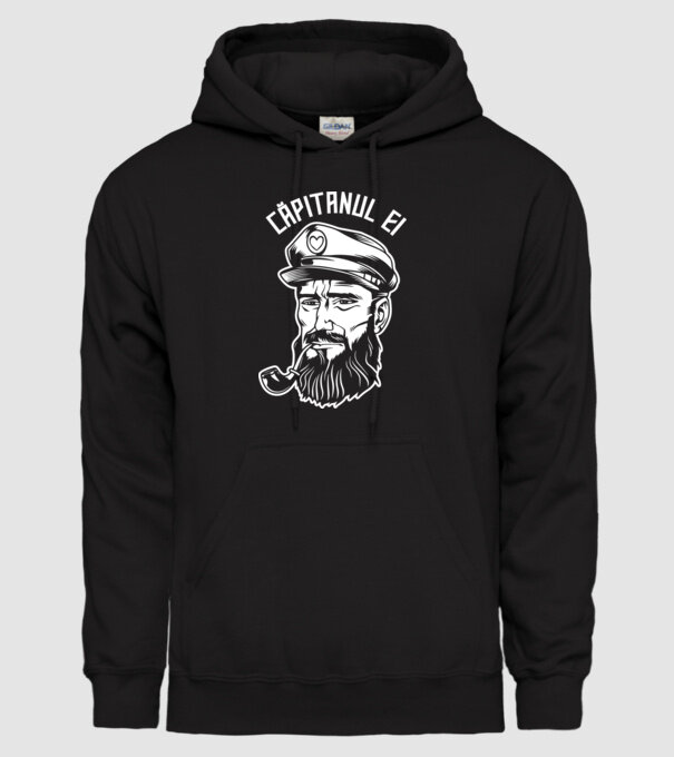 Căpitanul ei model negru pe tricou