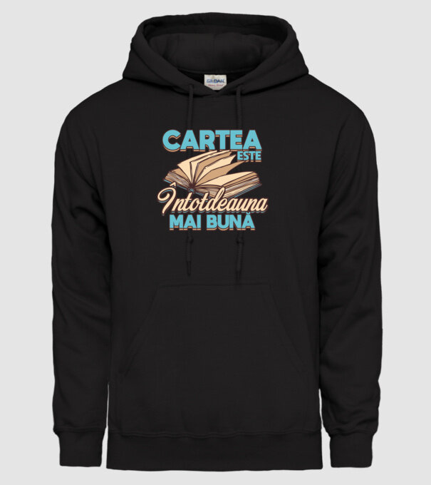 Cartea este ÎNTOTDEAUNA mai bună D7556260-01 model negru pe tricou