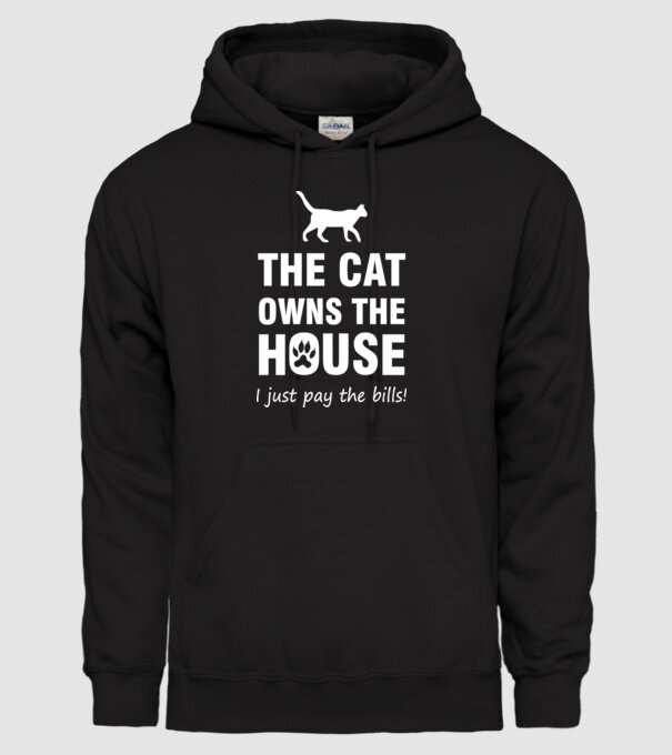 cat own model negru pe tricou