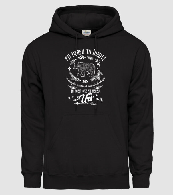 fii mereu tu însuți, cu excepția cazului în care poți fi un urs, în acest caz fii mereu un urs! model negru pe tricou