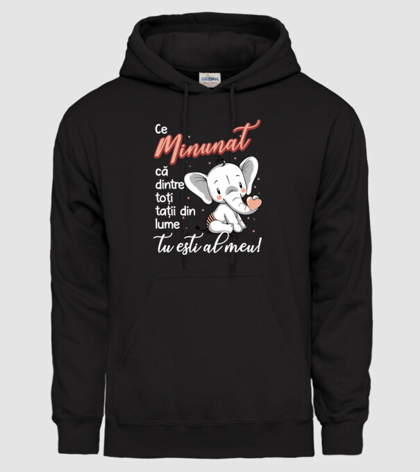 Ce minunat că dintre toți tații din lume, tu ești al meu! model negru pe tricou