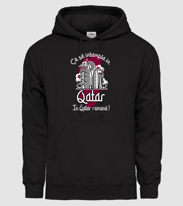 Ce se întâmplă în Katar model negru pe tricou