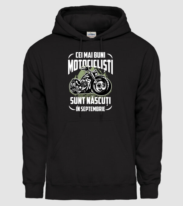 Cei mai buni motocicliști sunt născuți în Septembrie model negru pe tricou