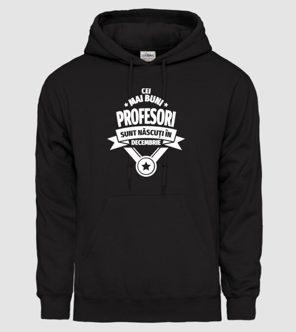 Cei mai buni profesori sunt născuți în Decembrie model negru pe tricou