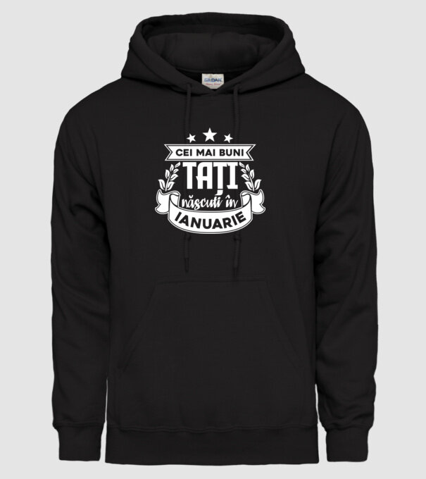 Cei mai buni tați sunt născuți în ianuarie model negru pe tricou