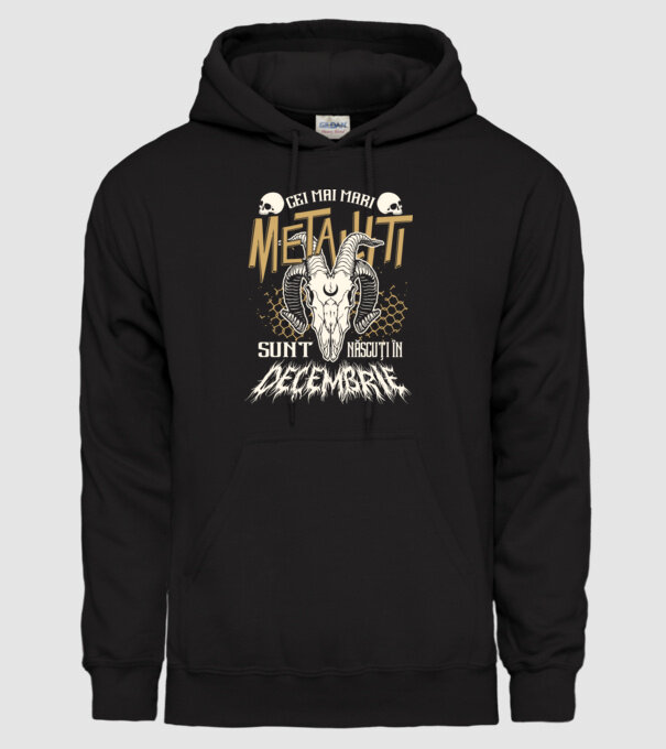 Cei mai mari metaliști sunt născuți în decembrie. model negru pe tricou