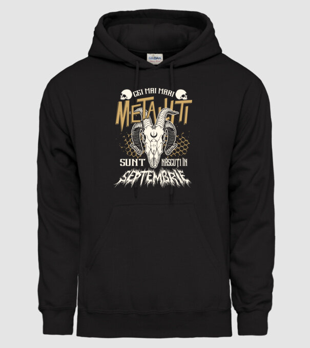 Cei mai mari metaliști sunt născuți în septembrie. model negru pe tricou