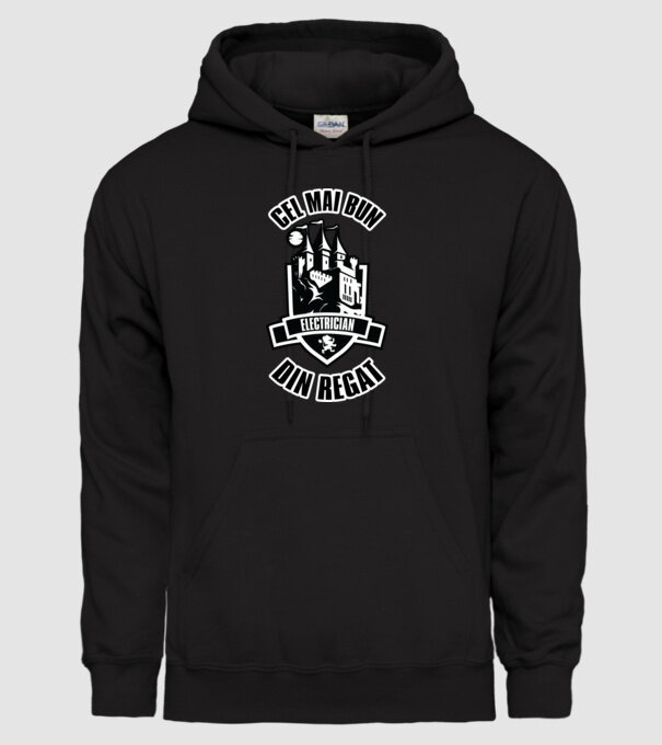 Cel mai bun electrician din regat model negru pe tricou