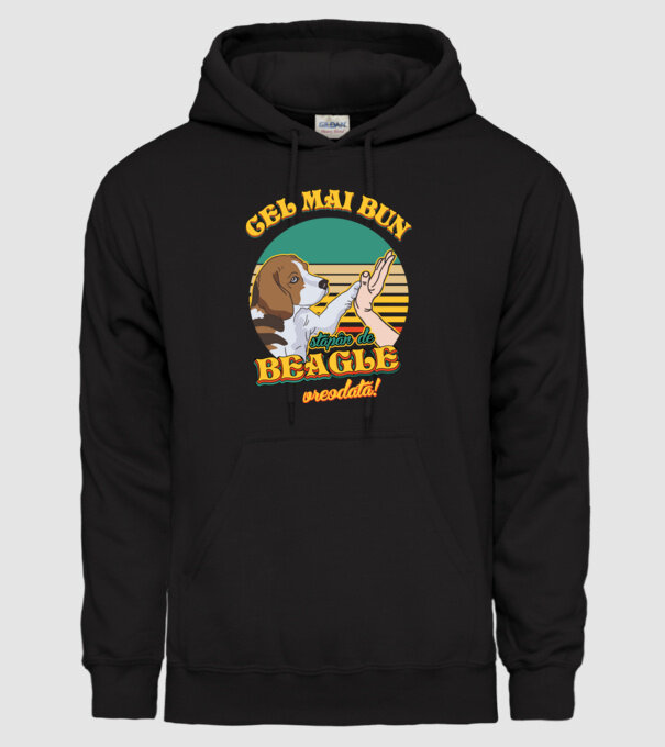 Cel mai bun stăpân de beagle vreodată! model negru pe tricou