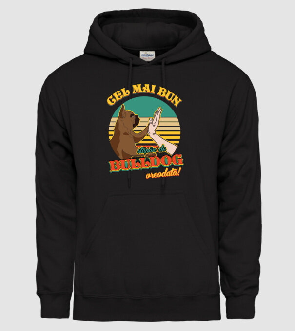 Cel mai bun stăpân de bulldog vreodată! model negru pe tricou
