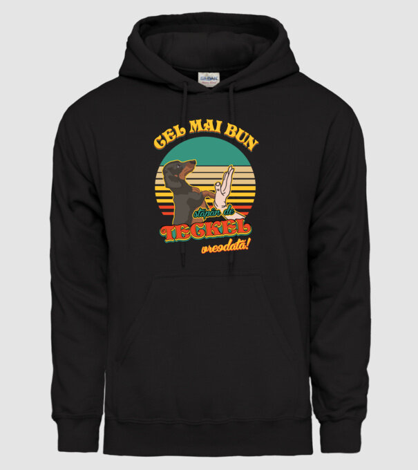 Cel mai bun stăpân de teckel vreodată! model negru pe tricou