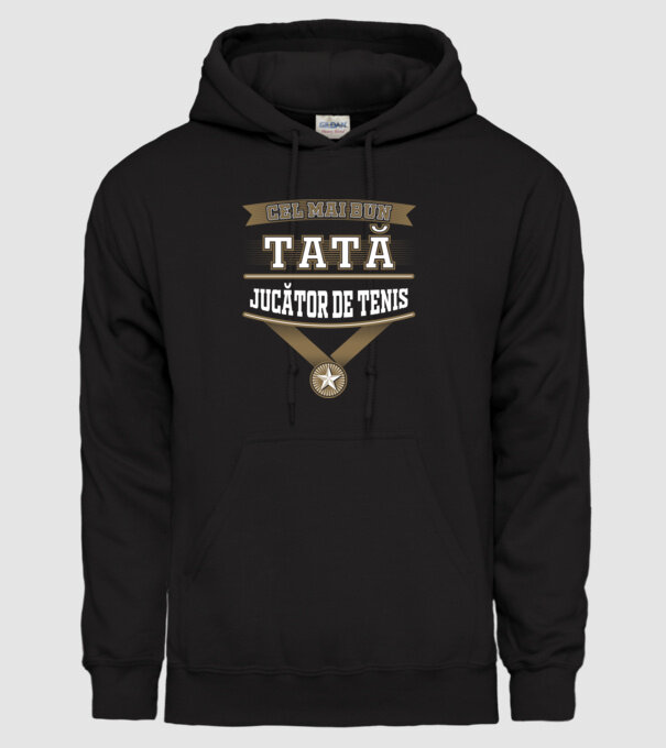 Cel mai bun tată jucător de tenis model negru pe tricou