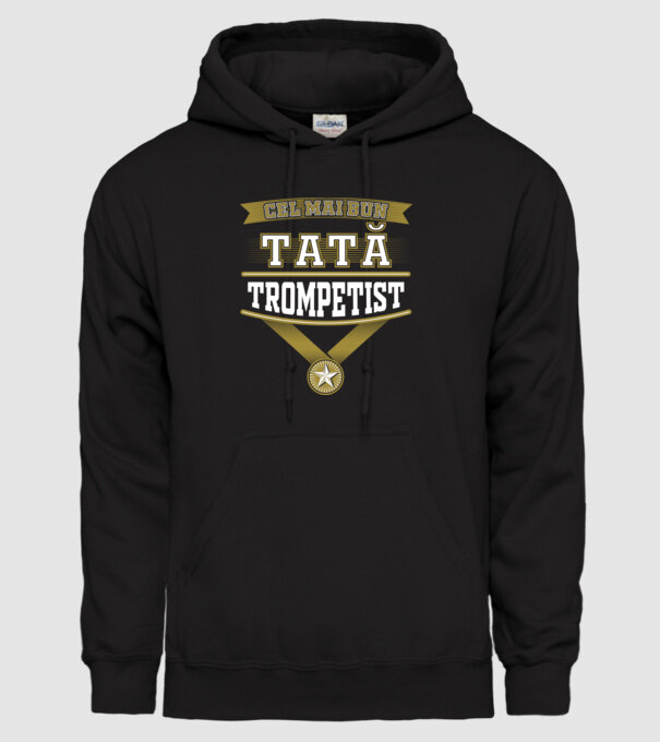 Cel mai bun tată trompetist model negru pe tricou
