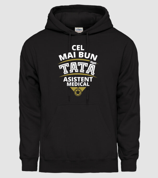 Cel mai bun tată asistent medical model negru pe tricou