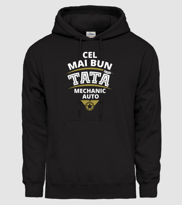 Cel mai bun tată mecanic auto model negru pe tricou