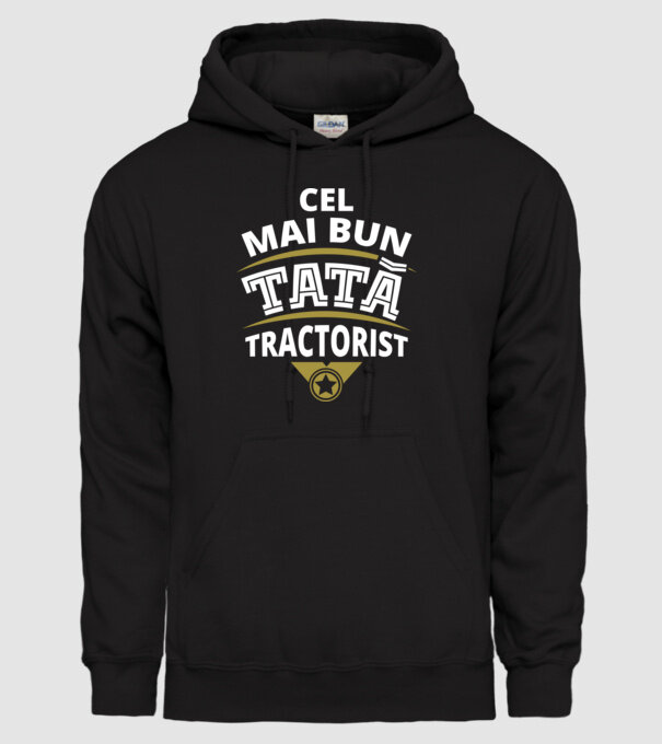 Cel mai bun tată tractorist model negru pe tricou