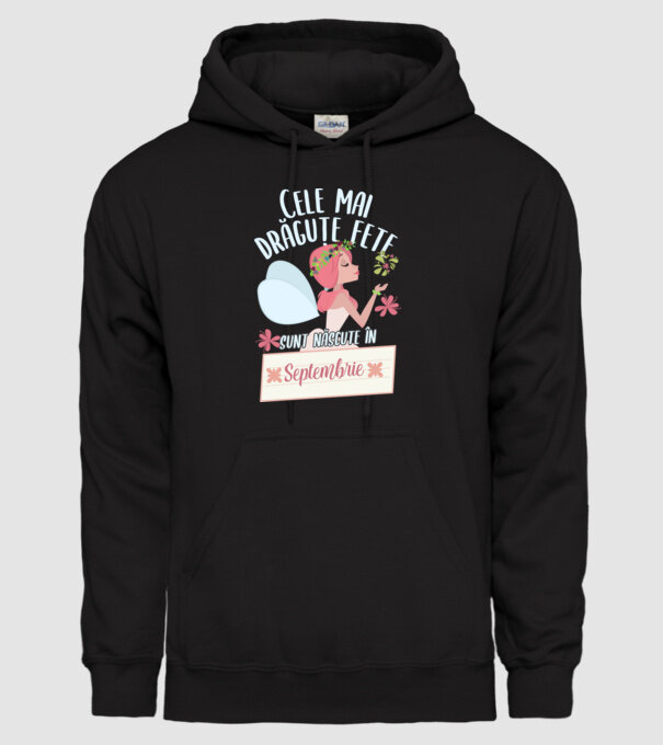 Cele mai drăguțe fete sunt născute în septembrie. model negru pe tricou