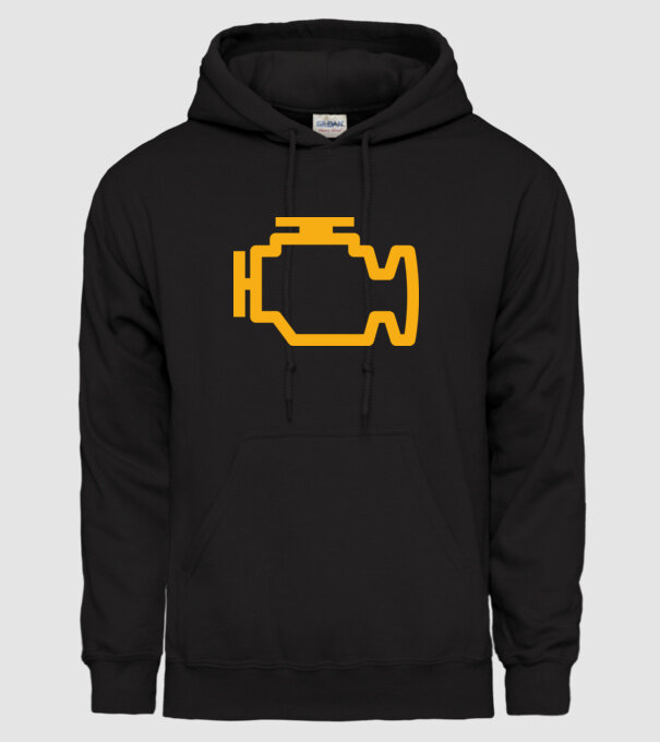 check engine model negru pe tricou