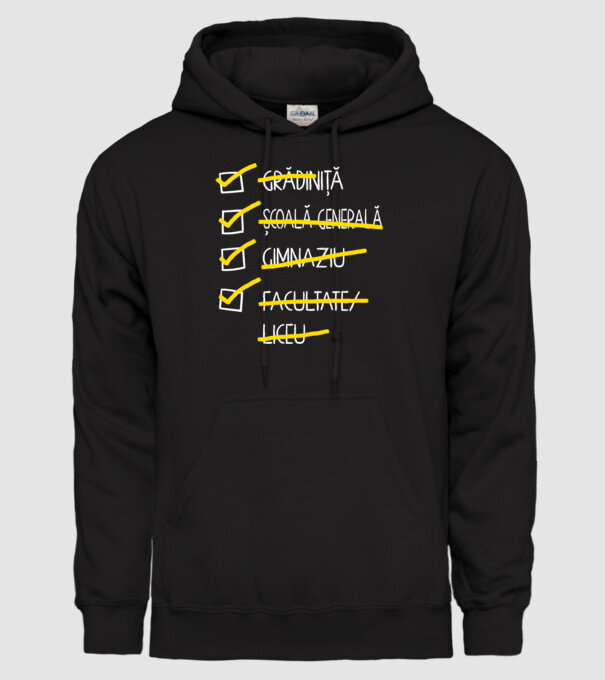 Cheklist educație - Facultate negru model negru pe tricou