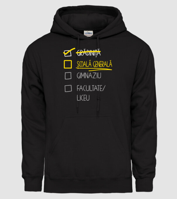 Cheklist educație - grădiniță negru model negru pe tricou