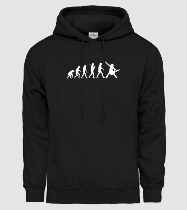 Chitară evoluție model negru pe tricou