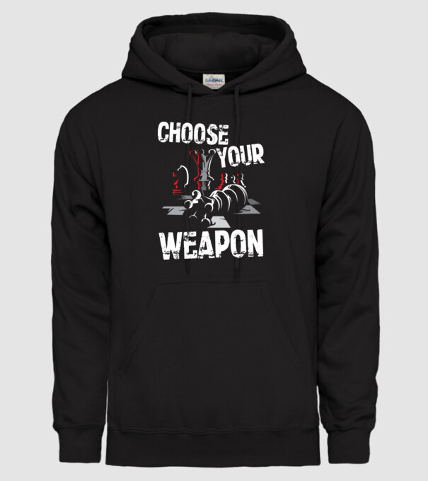 CHOOSE YOUR WEAPON model negru pe tricou