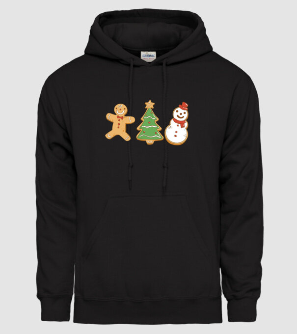 christmas cookies model negru pe tricou