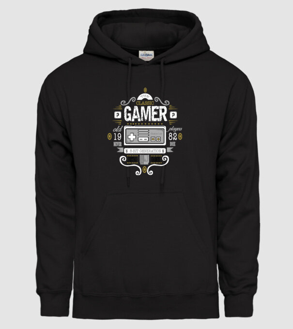 Classic Gamer model negru pe tricou