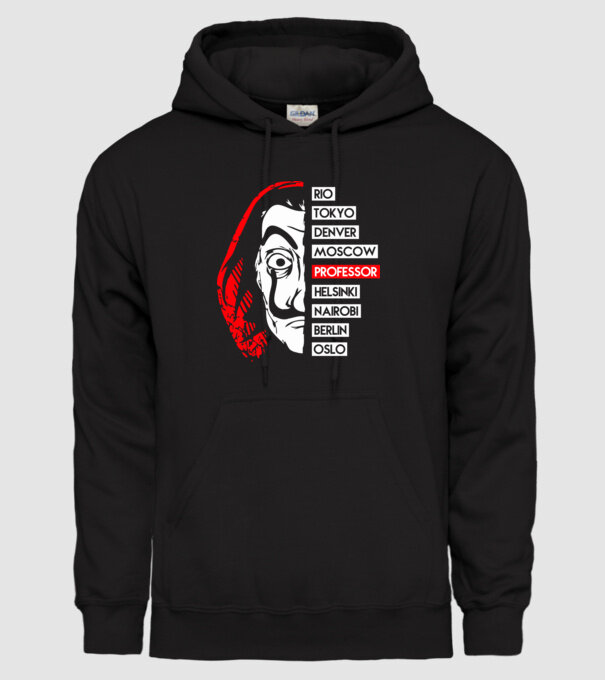 classic logo la casa de papel model negru pe tricou