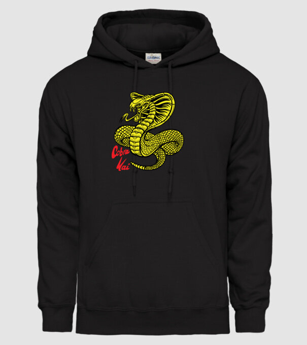 cobra kai logo color model negru pe tricou