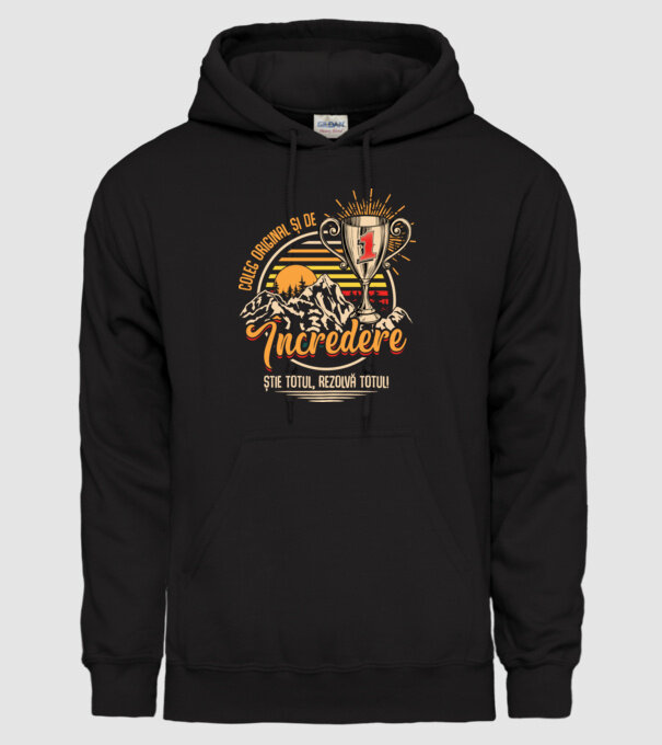 coleg original și de încredere model negru pe tricou
